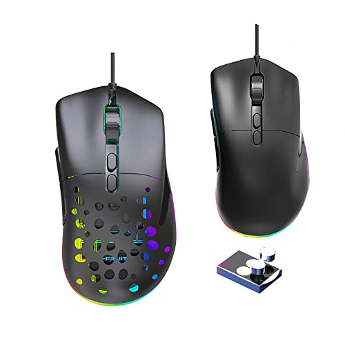 Souris gamer filaire légère alvéolée avec rétroéclairage LED RGB pour ordinateur