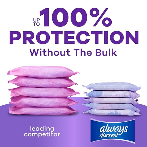 Image of Always Discreet Incontinence Panty Liners for Bladder Leaks, Size 2, Very Light Absorbency, 120 Count