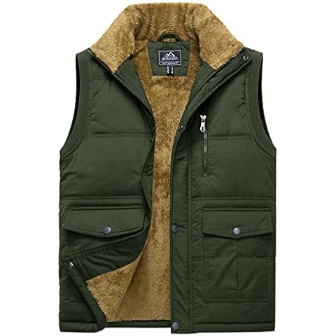 TACVASEN Men's Fleece Cargo Vest Jacket Cover