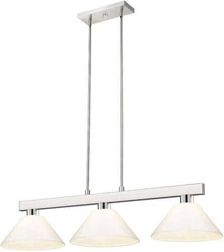 Miniatura 7 de Cobalto - Billar de 3 luces con sombra, 8 pulgadas de alto y 14 pulgadas de ancho, acabado negro mate, color blanco