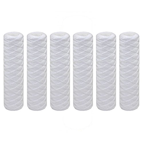 Tier1 20 Micron 10 Inch X 2.5 Inch | 6-Pack String Wound Whole House Sediment Water Filter Replacement Cartridge | Compatible With Hyrdonix Swc-25-1020, Home Water Filter #TOP29