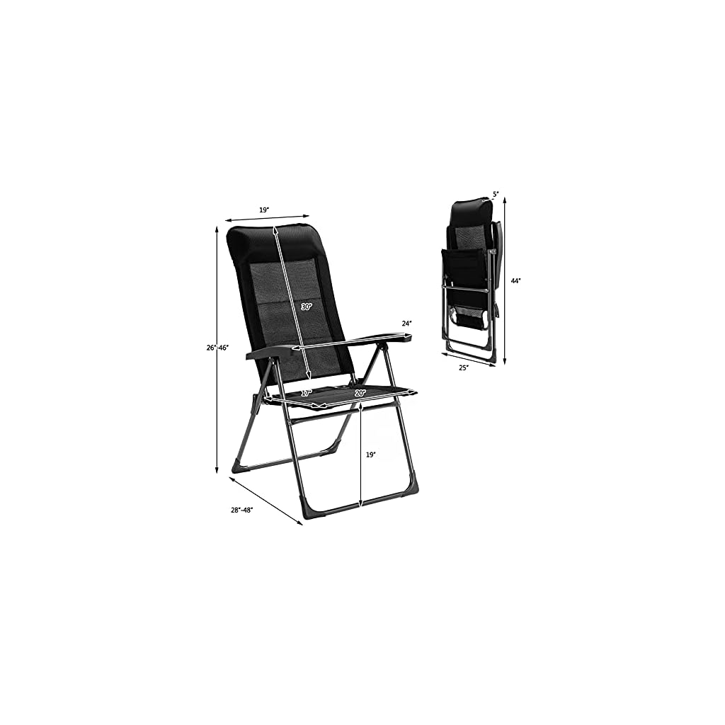Giantex Set of 2 Patio Dining Chairs, Folding Patio Chairs, Outdoor