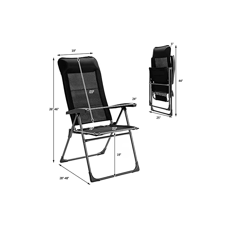 Giantex Set of 2 Patio Dining Chairs, Folding Patio Chairs, Outdoor