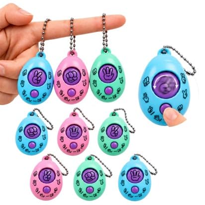 Image of Toy Imagine Rock Paper Scissors Game Keychains for Kids (Pack of 10) Finger Game Key Rings, Fun Birthday Return Gifts, Party Favours, Classroom Prizes & Goodie Bag Fillers, Multicolor