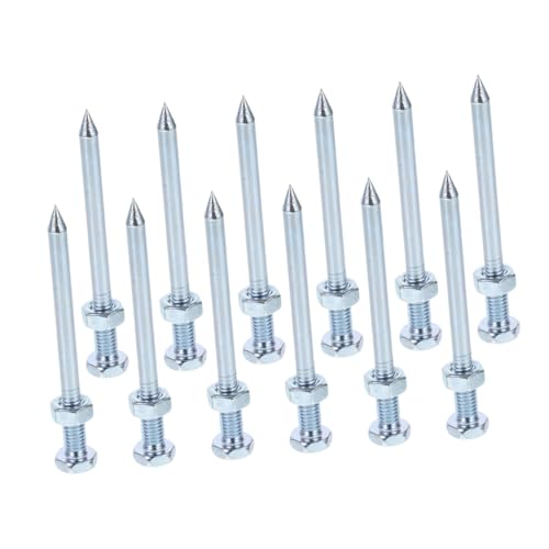 Toyvian 12 Piezas De Clavos para Aireador De Césped Repuesto De Clavijas Metálicas Resistentes para Aireador De Césped - Herramienta para Aflojar La Tierra Y Airear El Césped De Patios