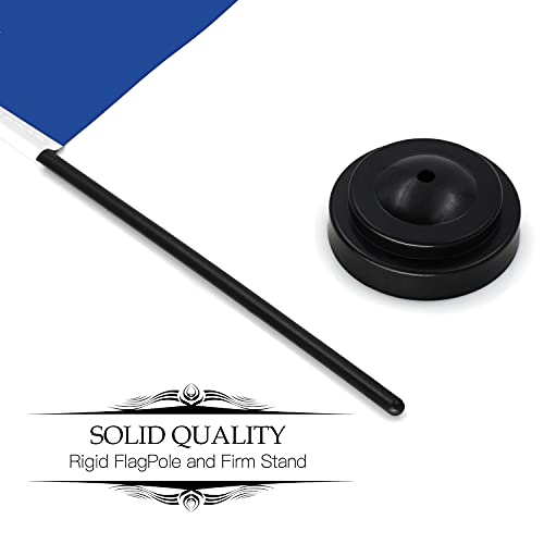 Anley Bisexual Bi Pride Deluxe Desk Flag Set - 6 X 4 Inch Miniature Desktop Flag With 12" Solid Pole - Vivid Color And Fade Resistant - Black Base And Spear Top #TOP5