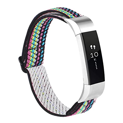Image of Adjustable Elastic Bands Compatible with Fitbit Alta /Alta HR, Soft Stretchy Nylon Sports Breathable Replacement Wristbands for Women Men (Colorful Boho)