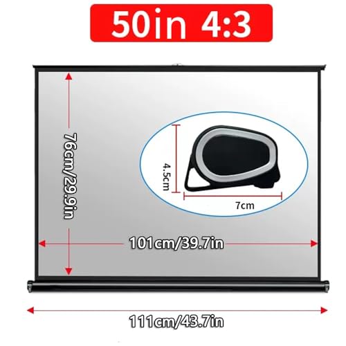 Pantalla manual para proyector portátil 50" 4:3 miniatura 7