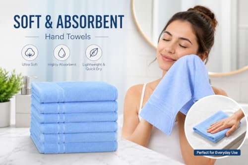 Image of BENAVJI Hand Towel 21 x 14 CM | Ultra Soft & Super Absorbent Quick Dry Bath Towel for Men, Women & Kids | Multipurpose Bathroom, Gym & Travel Towel Pack of 3