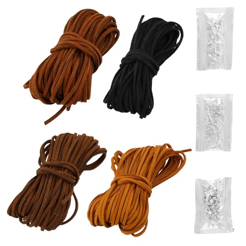 革紐 ネックレス用 クラフト 革紐 4色セット レザー ロープ 手作り材料長さ10メートル PU 紐 DIY 手芸材料 レザークラフト ネックレス ブレスレット ハンドメイド アクセサリーパーツ ジュエリー製作アクセサリー