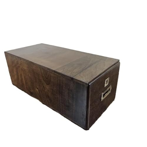 Caixa Mini Arquivo Vintage em Imbuia, 43 x 20 x 16 cm, Marrom Escuro, Anos 40