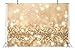 BELECO 7x5ft Bokeh Backdrop Fabric Golden Glitter Backdrop Holiday Twinkle Lights Gold Sparkle Spot Glitter Background Birthday Party Wedding Photoshoot Kids Baby Shower Photo Props
