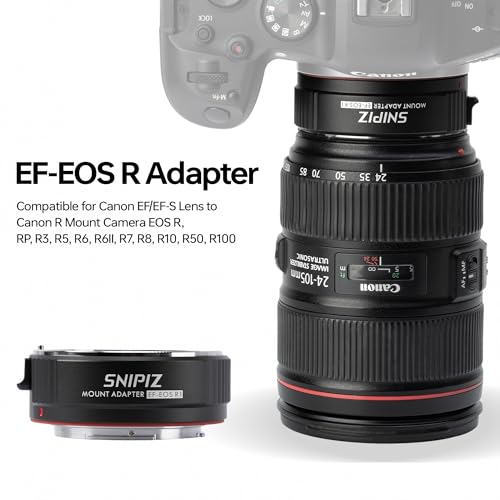 Image of Lens Mount Adapter EF-EOS R Auto-Focus Lens Converter Compatible with Canon EF /EF-S Lens for Canon R Mount Camera EOS R, RP, R3, R5, R6, R6II, R7, R8, R10, R50, R100