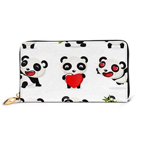 Preisvergleich Produktbild JHGFG Mode Handtasche Reißverschluss Brieftasche Valentine Cute Panda Set Neun Verschiedene Telefon Clutch Geldbörse Abendkupplung Blocking Leder Brieftasche Multi Card Organisieren