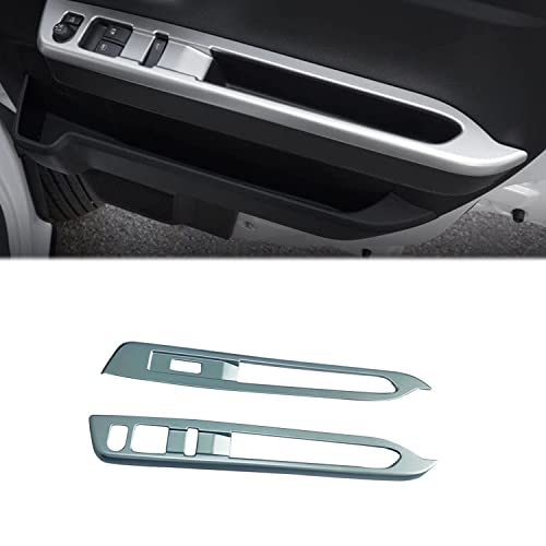 HyoLebi ダイハツ 新型 アトレー ハイゼットカーゴ S700V S710V 2021.12~専用 ドアスイッチカバー ウインドウリフトボタンフレーム インテリア ドレスアップ 傷防止 汚れ防止アクセサリー 2枚 艶消しシルバー