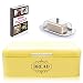 Vintage Bread Box For Kitchen Stainless Steel Metal in Retro Yellow + FREE Butter Dish + FREE Bread Serving Suggestions eBook 16.5" x 9" x 6.5" Large Bread Bin storage by All-Green Products