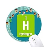 H Wasserstoff Chemische Elemente Wissenschaft Maus Pad Jingling Bell Round Rubber Mat