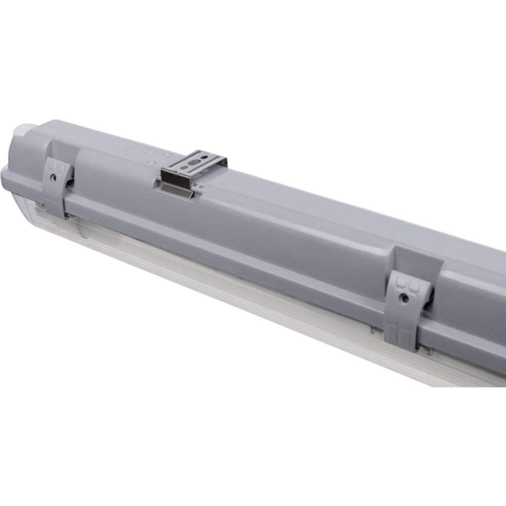 Müller-Licht LED-Feuchtraumleuchte 120 cm für höchsten Lichtkomfort - schönes neutralweißes Licht (4000 K) für optimale Arbeitsbeleuchtung - 2 x 18 W LED-Röhre - IP65 - grau