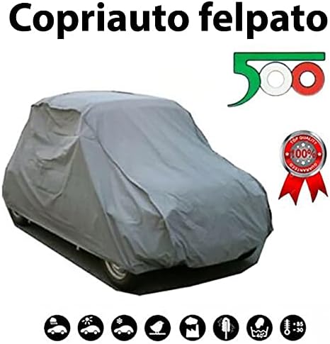 Copriauto Impermeabile Felpato Per Fiat 500 Epoca - Su Misura, PVC Esterno, TNT Interno - Foto 12