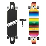 FISH SKATEBOARDS 41-Inch Downhill Longboard Skateboard Through Deck 8 Ply Canadian Maple, Complete Cruiser, Free-Style