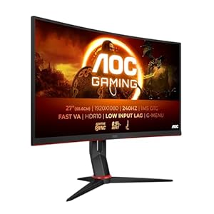 AOC Gaming C27G4ZXE - Moniteur incurvé FHD 27 Pouces, 280 Hz, 1ms, HDR10, FreeSync Premium (1920x1080, HDMI, DisplayPort) Noir/Gris