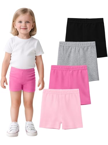 4 pack cotton toddler girls shorts cartwheel bike kids biker under dress dance shorts girls clothes