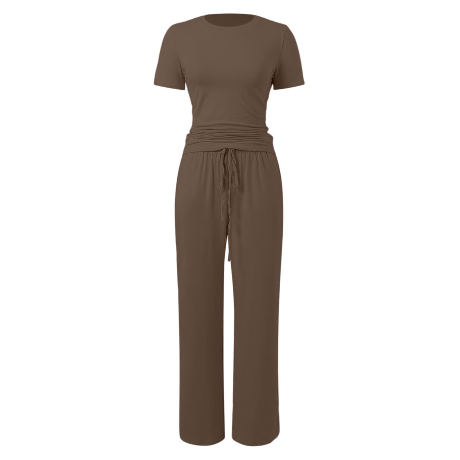 Ensemble de sport baggy pour femme - Grandes tailles - Survêtement d'été élégant - Long survêtement 2 pièces avec pantalon - Taille courte - Loungewear - Tenue de maison sexy - Vêtement de sport pour