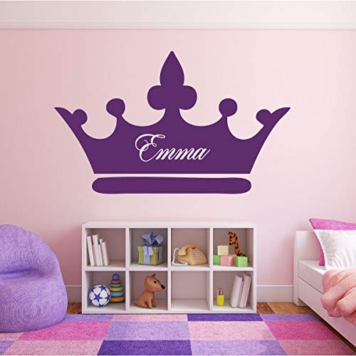 Vinilo decorativo personalizado corona princesa para pared miniatura 5