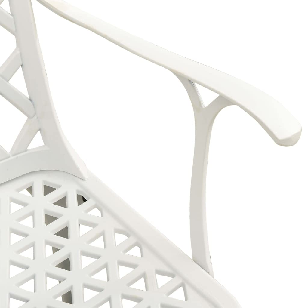 Set di mobili da giardino, 3 pezzi, in alluminio pressofuso bianco