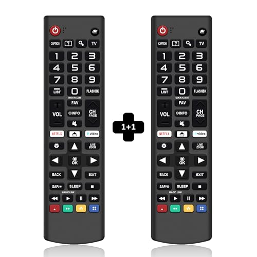 【Pack de 2】 Mando a distancia universal para televisores LG AKB75095307 Reemplazo para LG Smart TV Mando a distancia Compatible con todos los modelos LCD LED OLED 3D HDTV Smart TV con botones rápidos