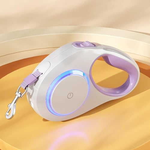 Laisse rétractable pour chien avec lampe LED intégrée et corde télescopique durable - 4