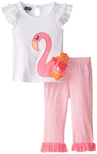 Mud Pie Baby Girls' Toddler Flamingo Tunic and Capri, Pink, 4T
