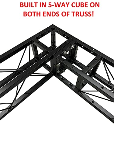 Black Arch Truss Combo Kit 7.6 ft. Height 5 ft. Width+DJ Facade W/40"x20" table Heavy-Duty Truss and B/W DJ Facade All-In-One Combo Kit