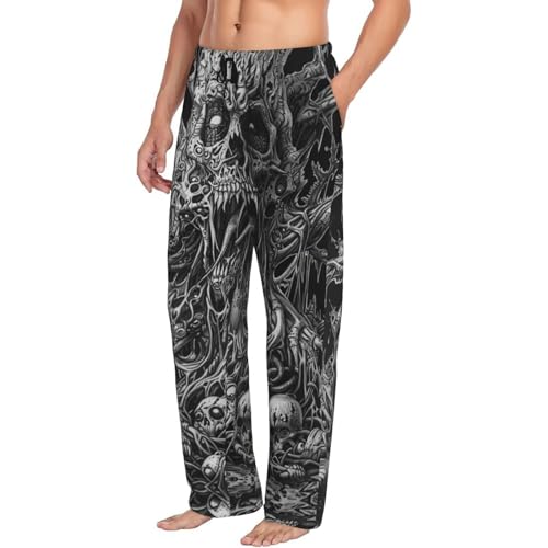 Horror Cartoon Loose Comfortable Pajama Pants For Men With Elastic Waistband Lounge Pants Black2