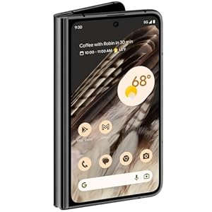 Google Pixel Fold – Unlocked Android 5G Smartphone with Telephoto Lens and Ultrawide Lens – Foldable Display – 24-Hour Battery – Obsidian – 256 GB (Renewed)