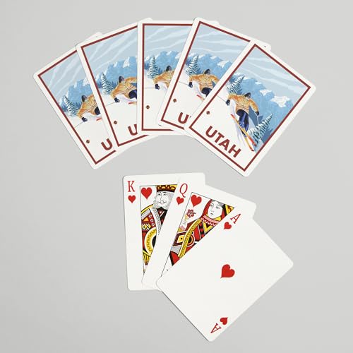 Lantern Press Naipes Póker Utah Downhill Snow Skier 52 cartas miniatura 7
