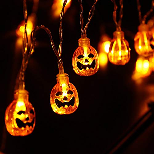 Luces de hadas de calabaza para Halloween - 10 pies 20 luces LED de calabaza, luces para interiores y exteriores, decoración para Halloween, Navidad, fiesta Cover