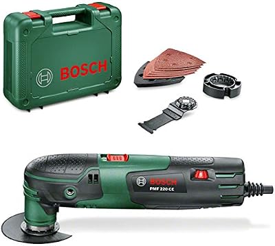Bosch Herramienta multifuncional PMF 220 CE (220 vatios, para accesorios Starlock, maletín de transporte)