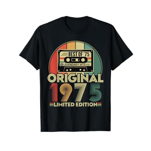 Original 1975 Vintage Anniversaire 50 Ans Pour Hommes Femmes T-Shirt