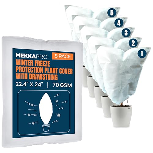 MEKKAPRO - Housses de Protection Contre Le Froid avec Cordon pour Plantes (Lot de 5) - Housse...