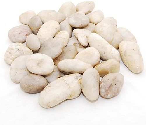 CNZ Decorative Ornamental River Light Color Pebble Stone for Fresh Water Fish Animal Plant Aquariums, Landscaping, Home Decor (2"-3" 10 LBS)