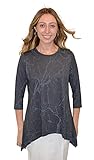 Kosher Casual Women's Asymmetrical Tunic Top with Modest 3-4 Sleeve and Handkerchief Hem XL Grey...