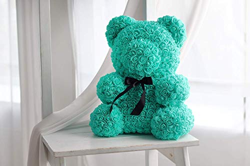 teddy bear roses blue