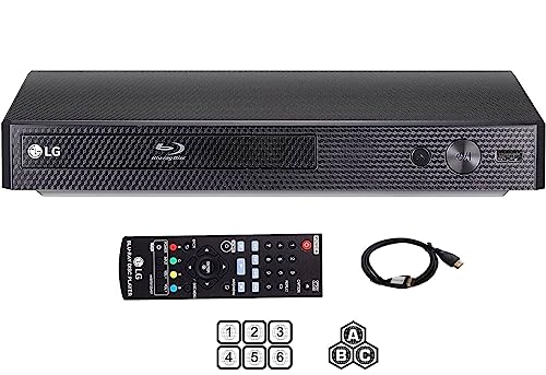 LG BP-350 Region Free Blu-ray Player, Multi region Smart Wifi 110-240 volts, 6FT HDMI cable & Dynastar Plug adapter bundle Package