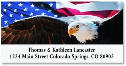 Patriotic Eagle Personalized Return Address Labels- Set of 144, Large Self-Adhesive, Flat-Sheet Labels By Colorful Images