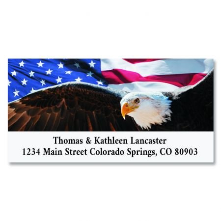 Patriotic Eagle Personalized Return Address Labels- Set of 144, Large Self-Adhesive, Flat-Sheet Labels By Colorful Images