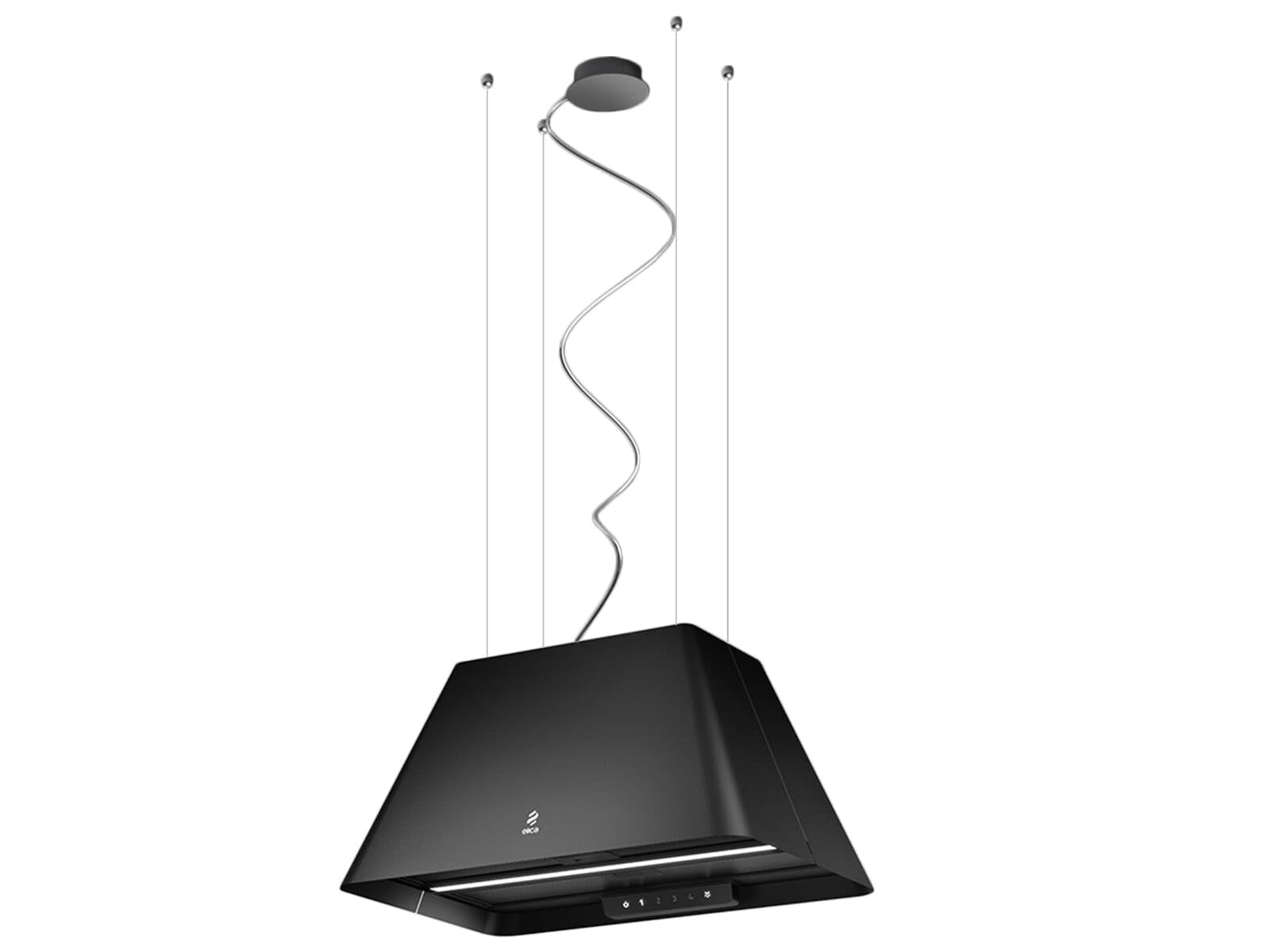 Cappa Cucina da 60 cm, Tipologia Filtrante, Isola, colore Nero - Elica IKONA L.BL MAT/F/60