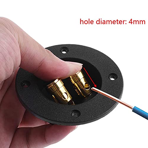 Bluecell 1 Pair 3-Inch Double Binding Round Gold Plate Push Spring Loaded Jacks Speaker Box Terminal Cup #TOP4