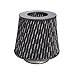 MEIKAI Universal Car Air Filters Performance High Flow Cold Intake Filter Induction Kit Sport Power Mesh Cone 76MM (Color : Silver Red A)