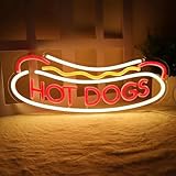 Hot Dog Néon Enseigne acrylique, LED Light Strip Light Doming Advertising Decor pour restauration rapide stands de nourriture et convives